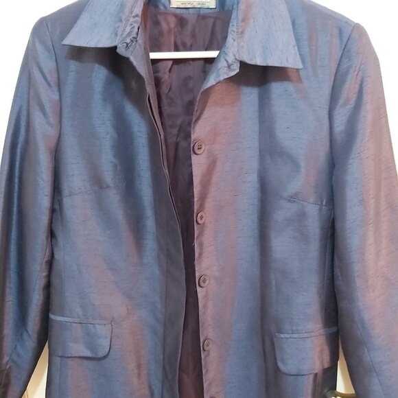 Originaux Par Pablo shimmery blue trenchcoat, size 6 - Picture 3 of 7